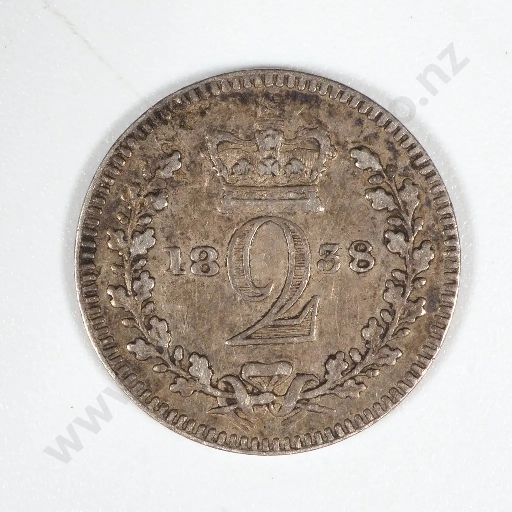 1838 United Kingdom Silver Two Pence  Image 1++