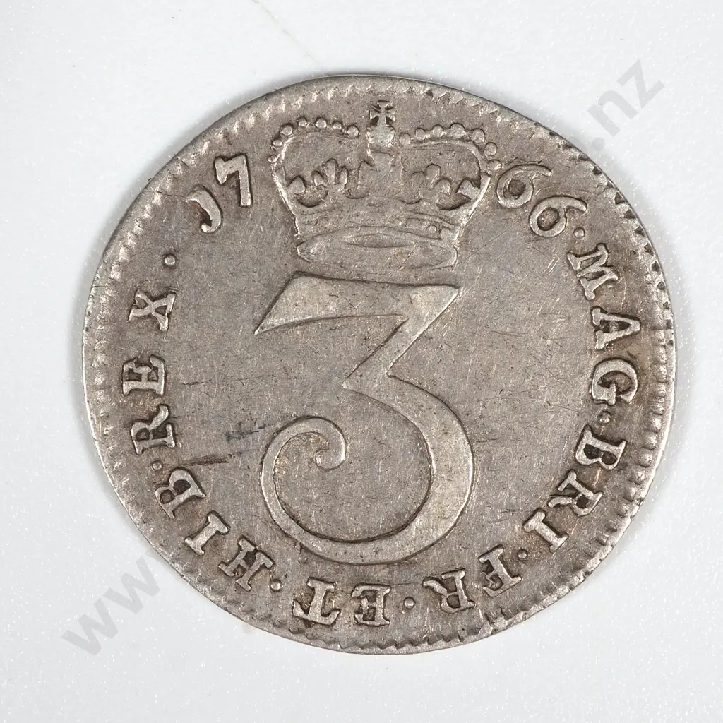 1766 United Kingdom Threepence - VF CV 30 GBP  Image 1++
