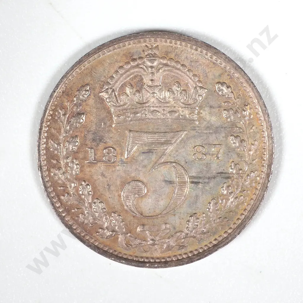 1887 United Kingdom Jubilee Threepence  Image 1++