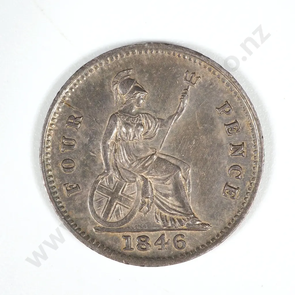 1846 United Kingdom Fourpence Groat  Image 1++