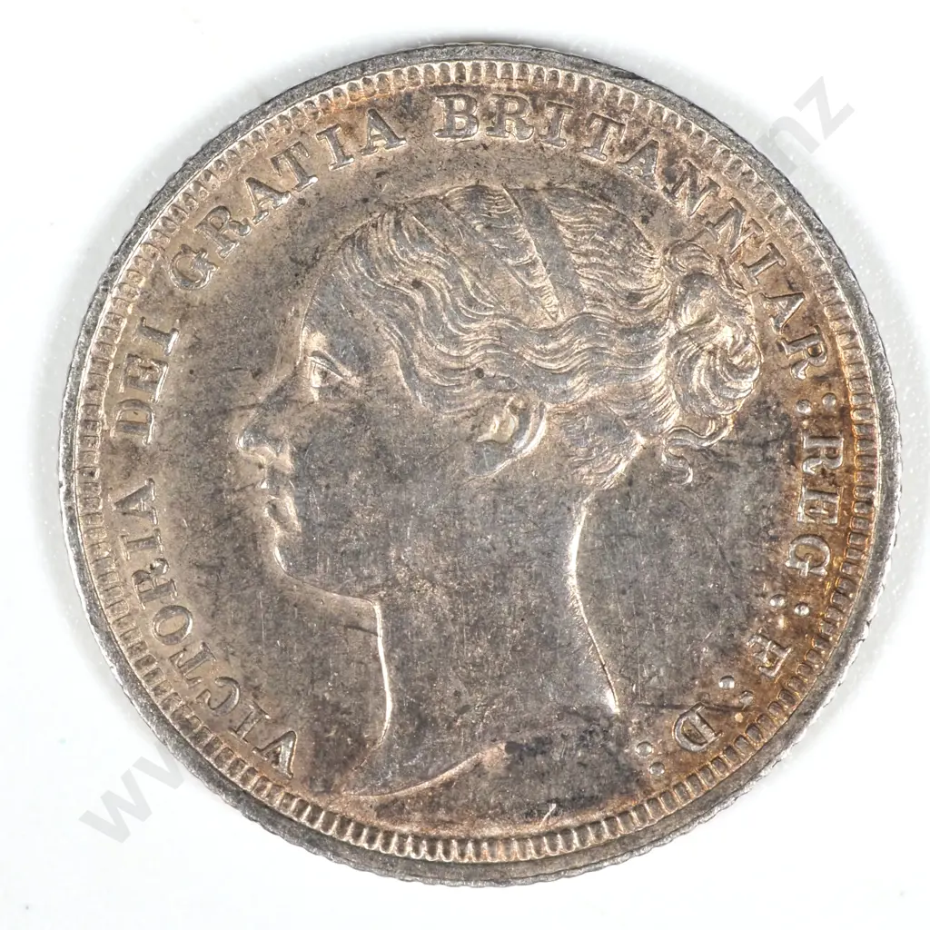 1886 United Kingdom Sixpence  Image 1++