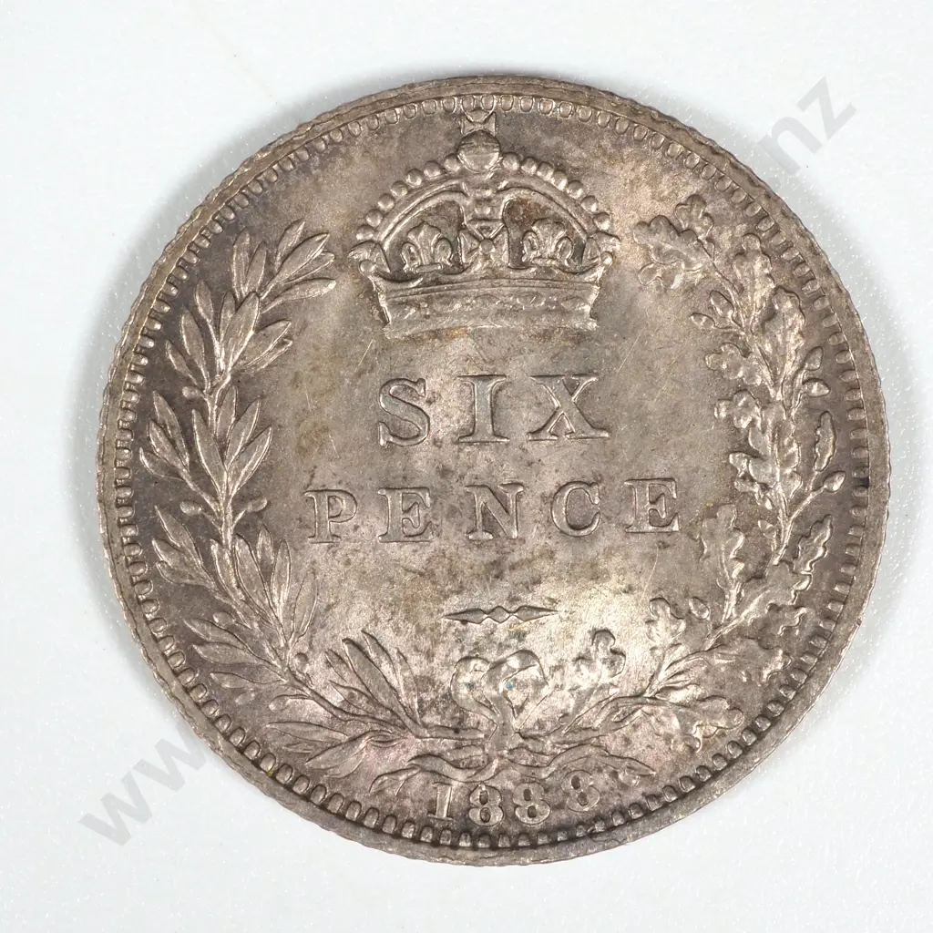 1888 United Kingdom Sixpence - AUNC CV 50 GBP  Image 1++