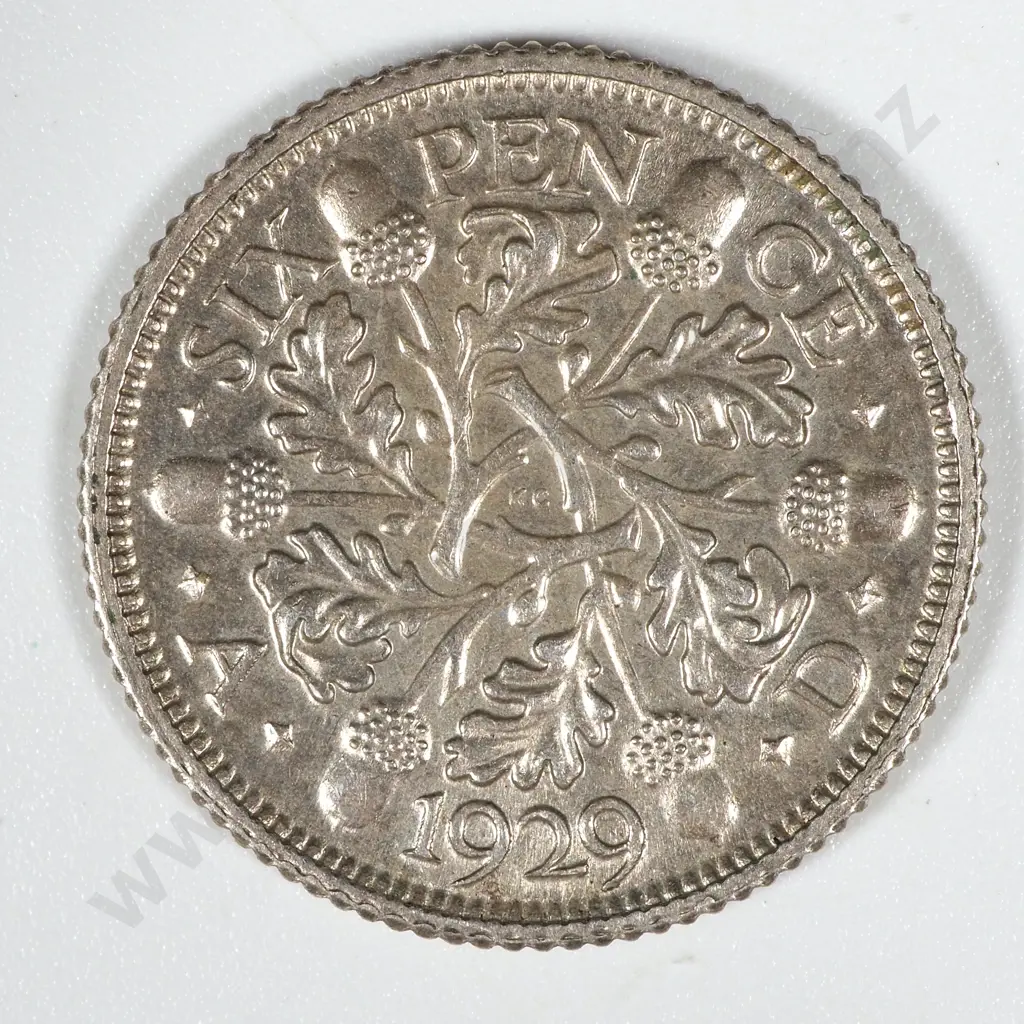 1929 United Kingdom Sixpence - UNC CV 20 GBP Image 1++
