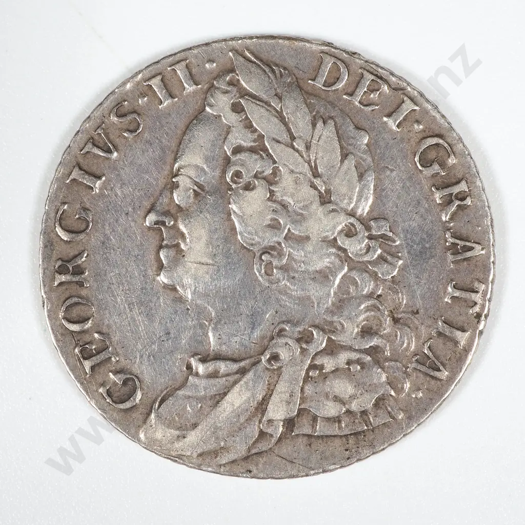 1758 United Kingdom Shilling - George II  Image 1++