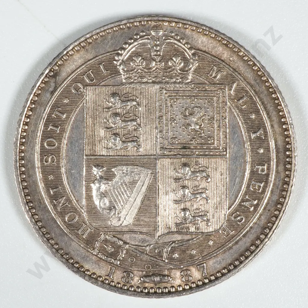 1887 United Kingdom Shilling  Image 1++