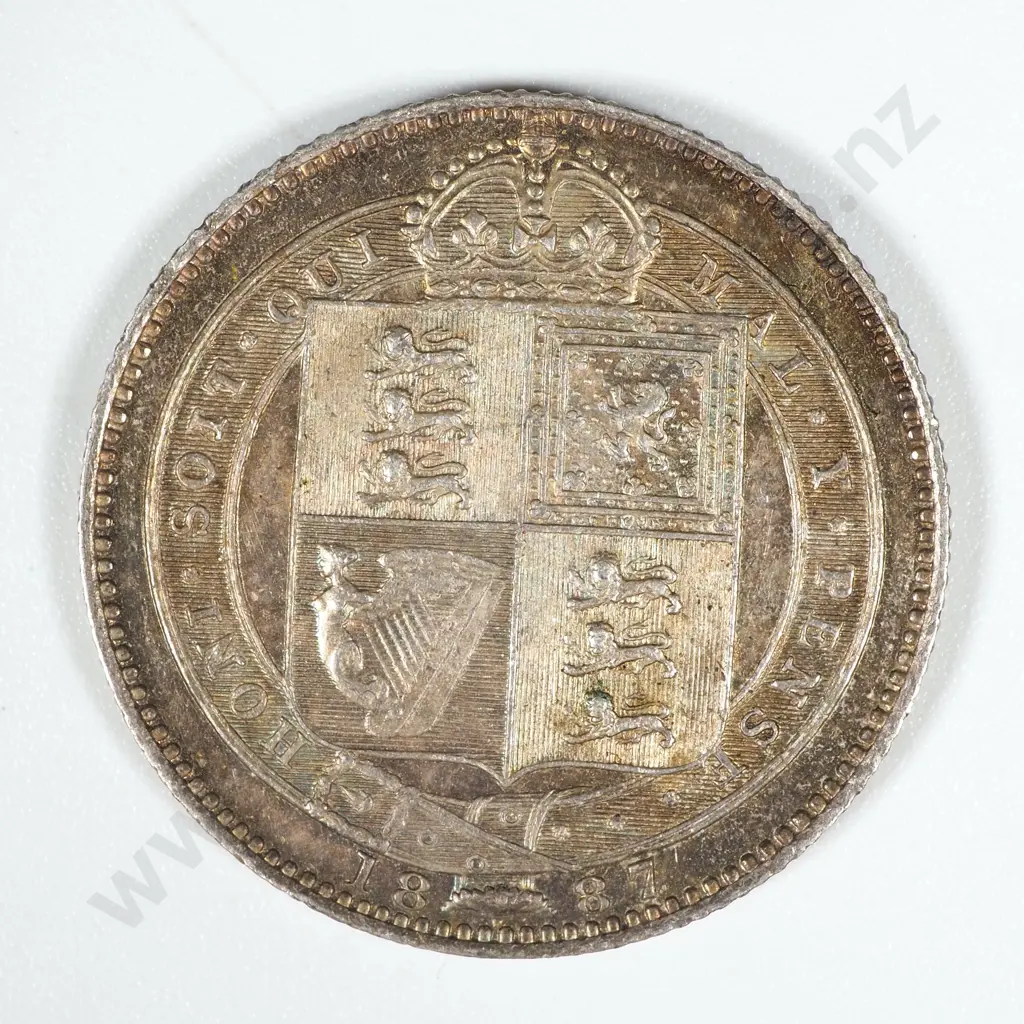 1887 United Kingdom Jubilee Head Shilling - EF CV 135 GBP  Image 1++