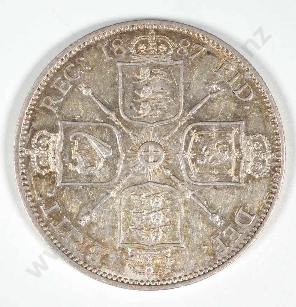 1887 United Kingdom Silver Florin Image 1++