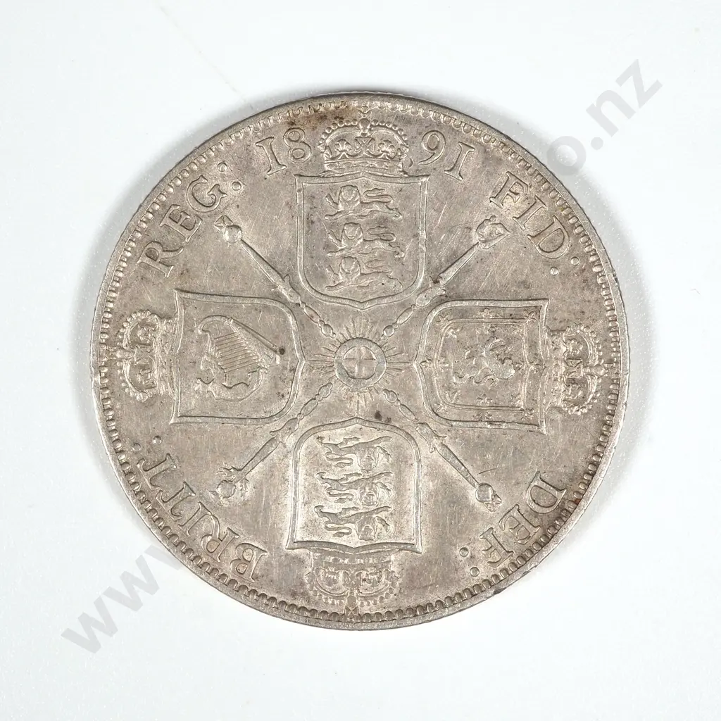 1891 United Kingdom Florin - EF CV 325 Pounds  Image 1++