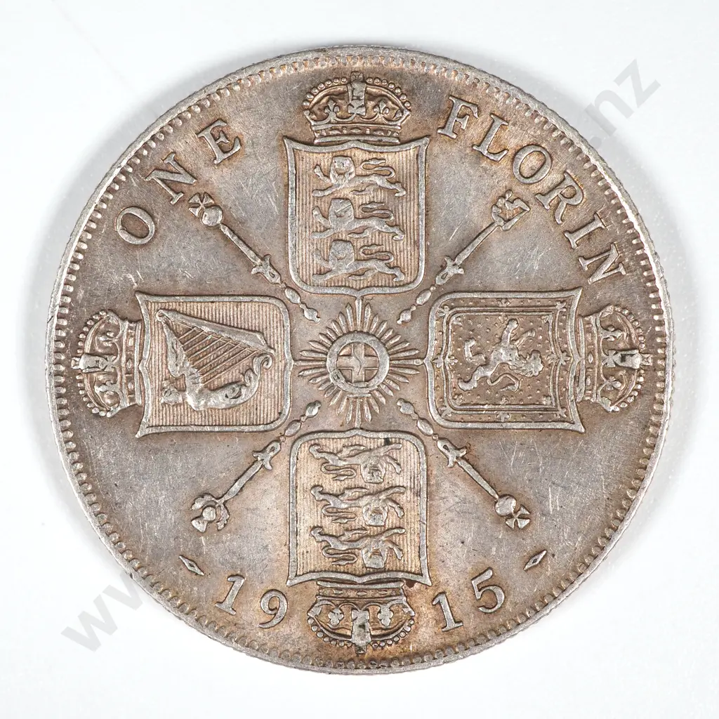 1915 United Kingdom Florin - EF CV 65 GBP  Image 1++