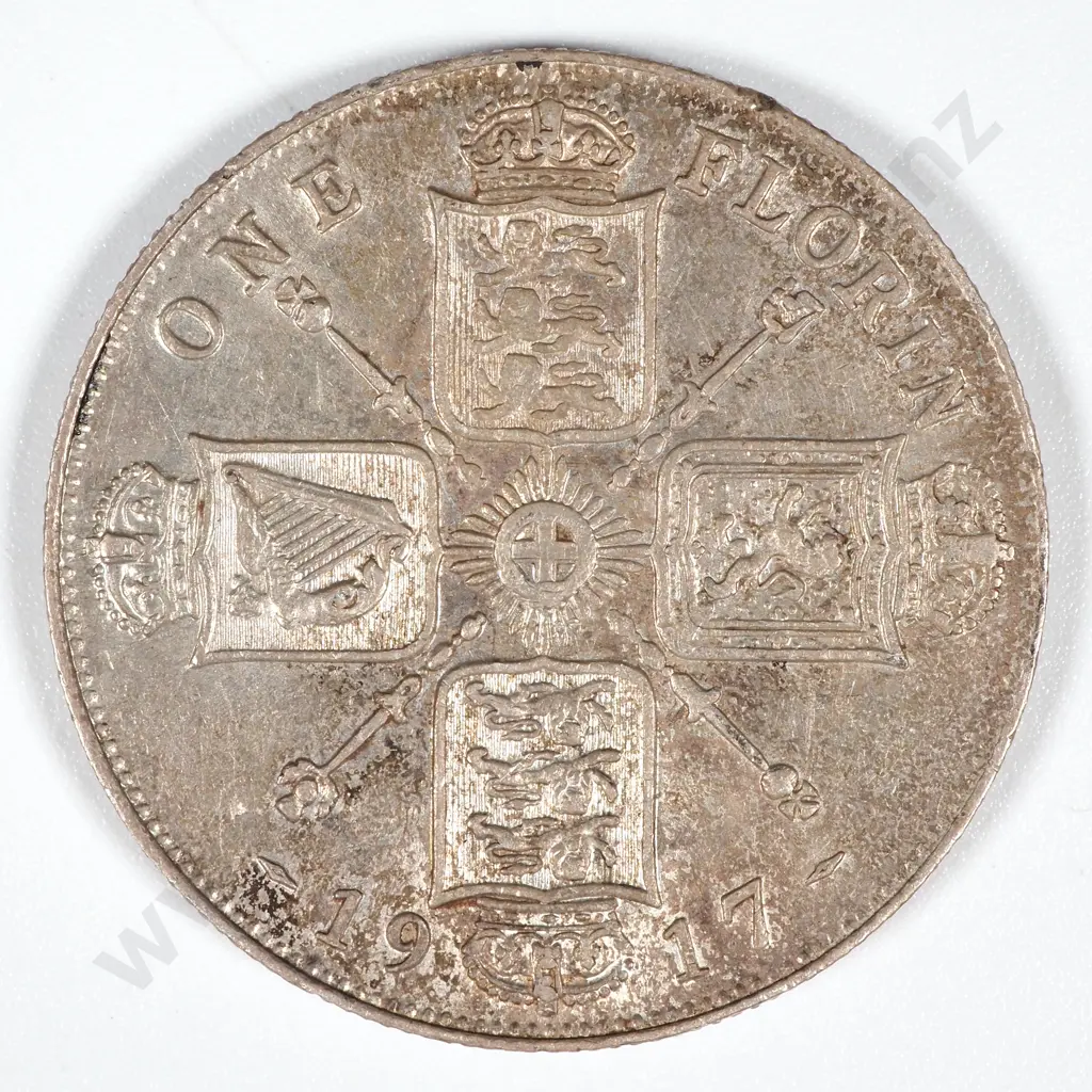 1917 United Kingdom Florin - EF CV 55 GBP  Image 1++