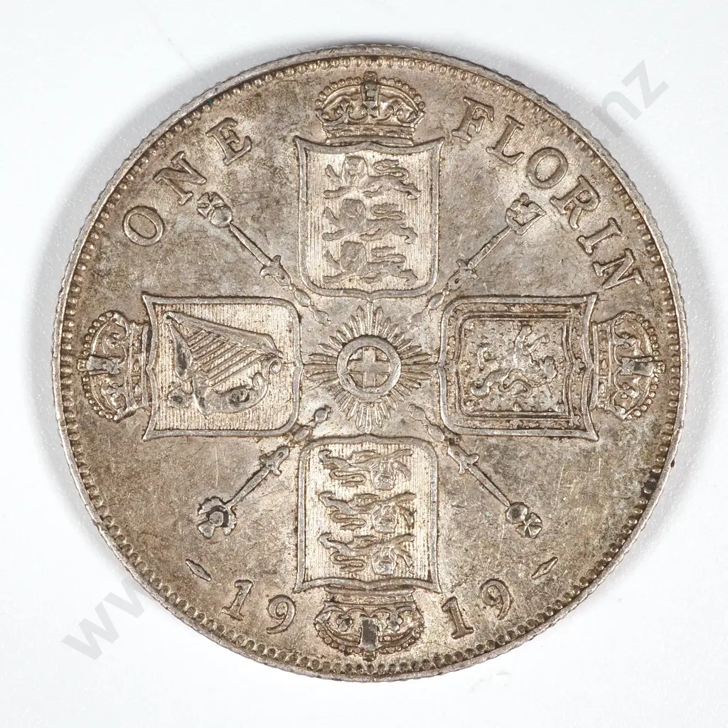 1919 United Kingdom Florin - EF CV 55 GBP  Image 1++