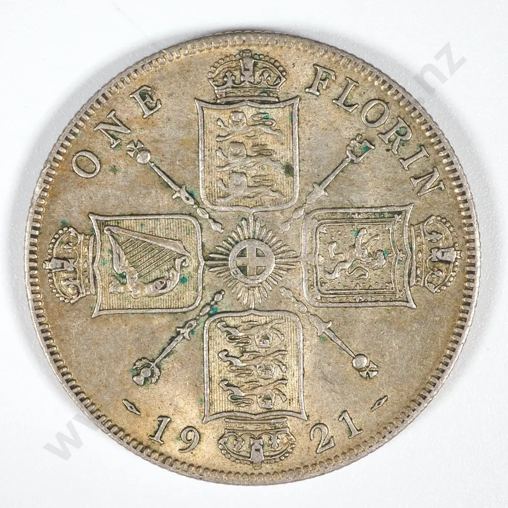1921 United Kingdom Florin - EF CV 55 GBP  Image 1++