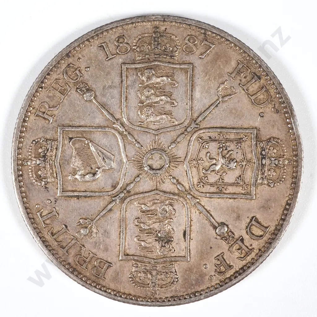 1887 United Kingdom Double Florin - EF CV 75 GBP  Image 1++