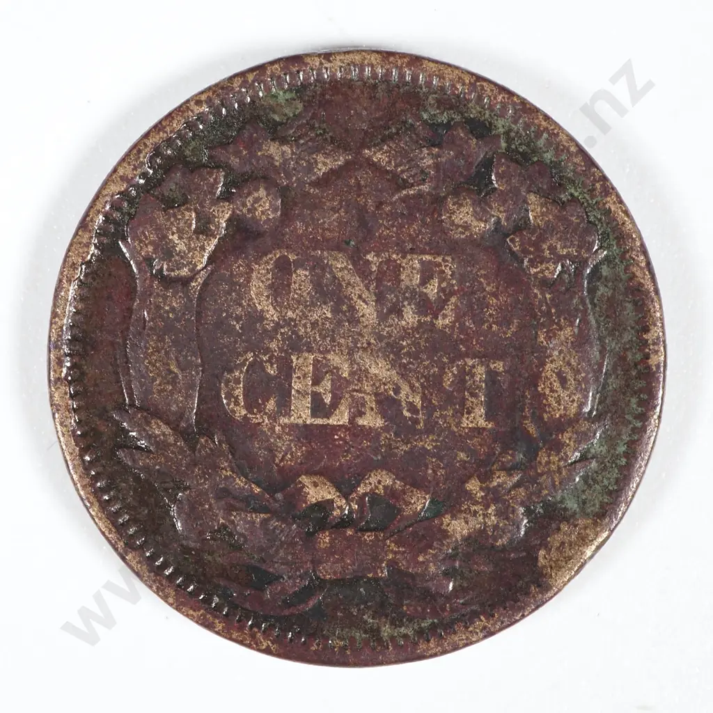 1858 United States of America One Cent - F CV 67 USD Image 1++
