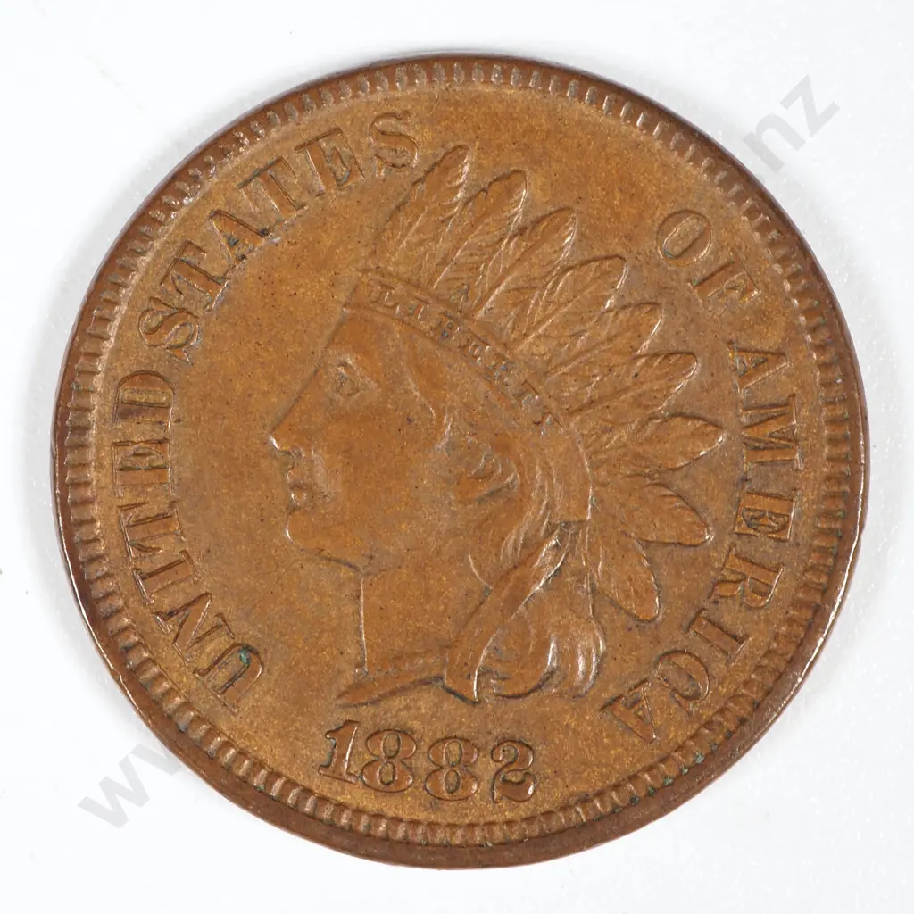 1882 United States of America Indian Head Copper One Cent  Image 1++