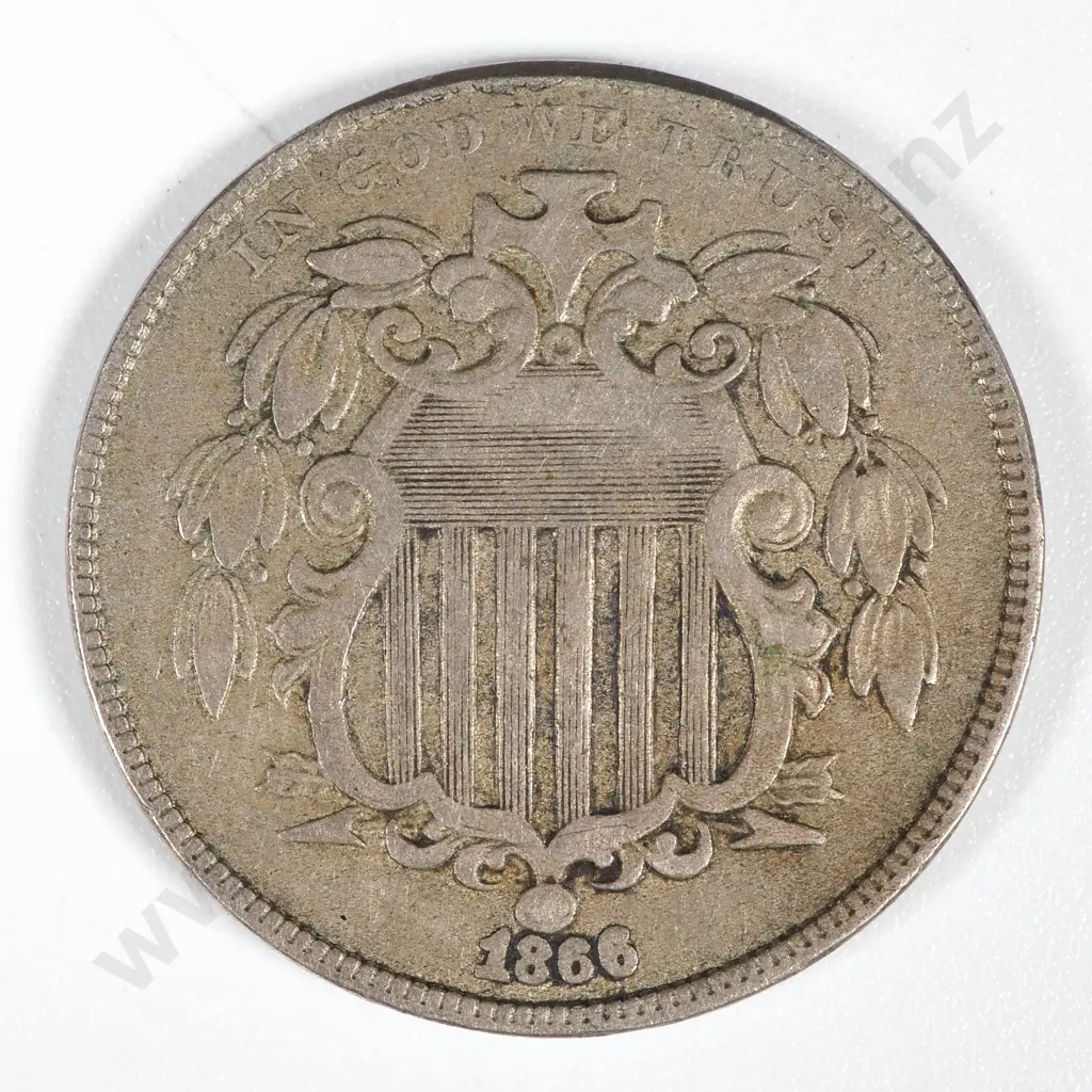 1866 United States of America Nickel - F CV 71 USD Image 1++