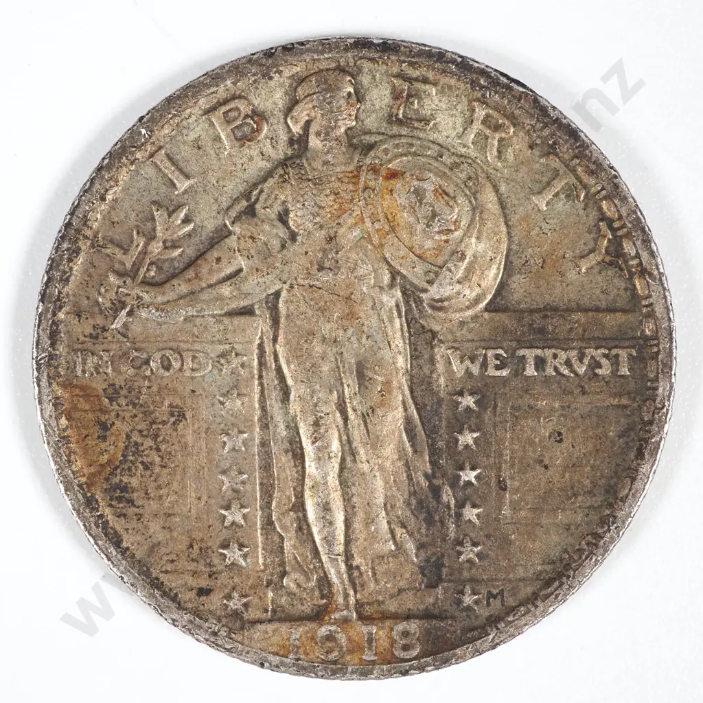 1918 United States of America Quarter Dollar - VF CV 45 USD Image 1++