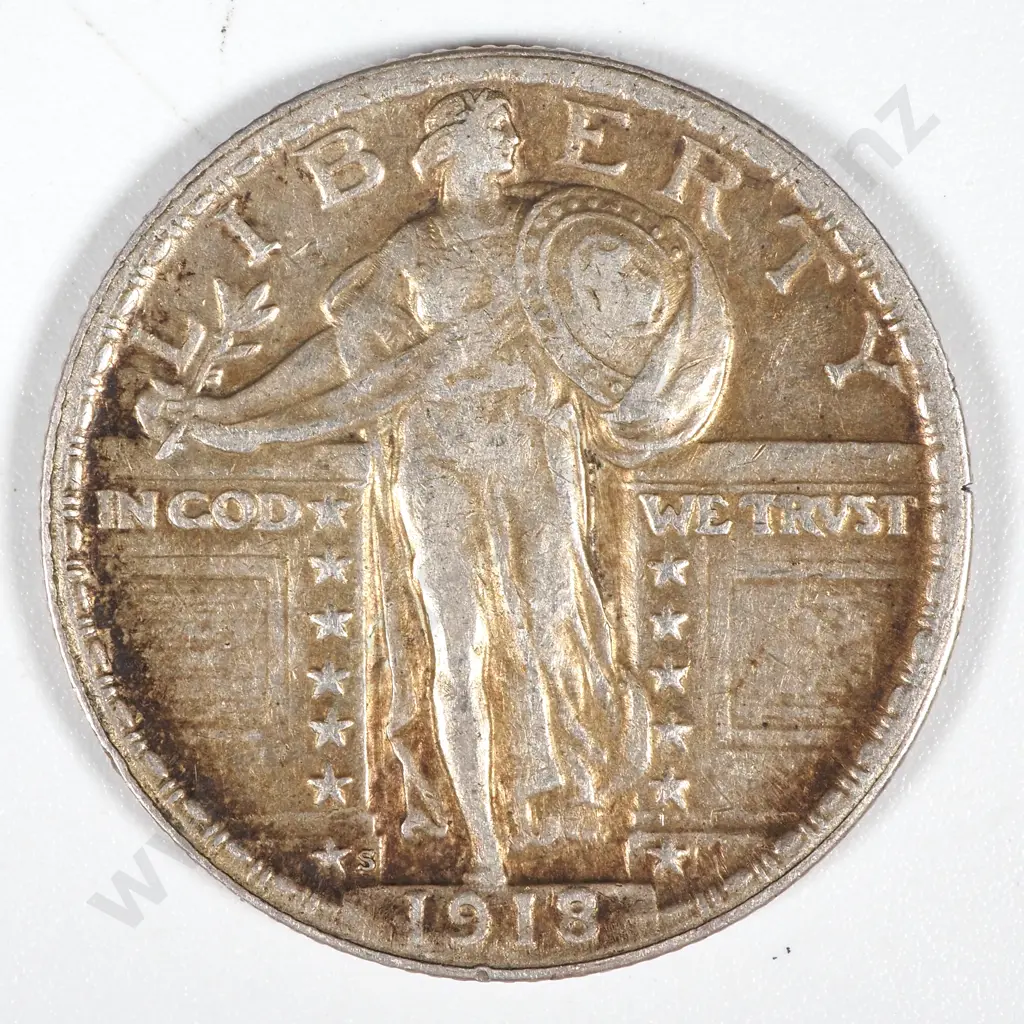 1918 S United States of America Standing Liberty Quarter Dollar  Image 1++