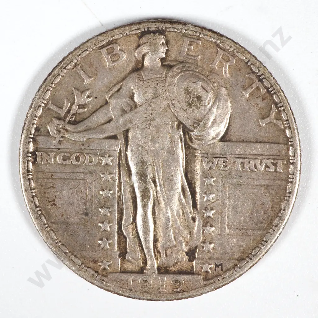 1919 United States of America Quarter Dollar - VF CV 82 USD Image 1++