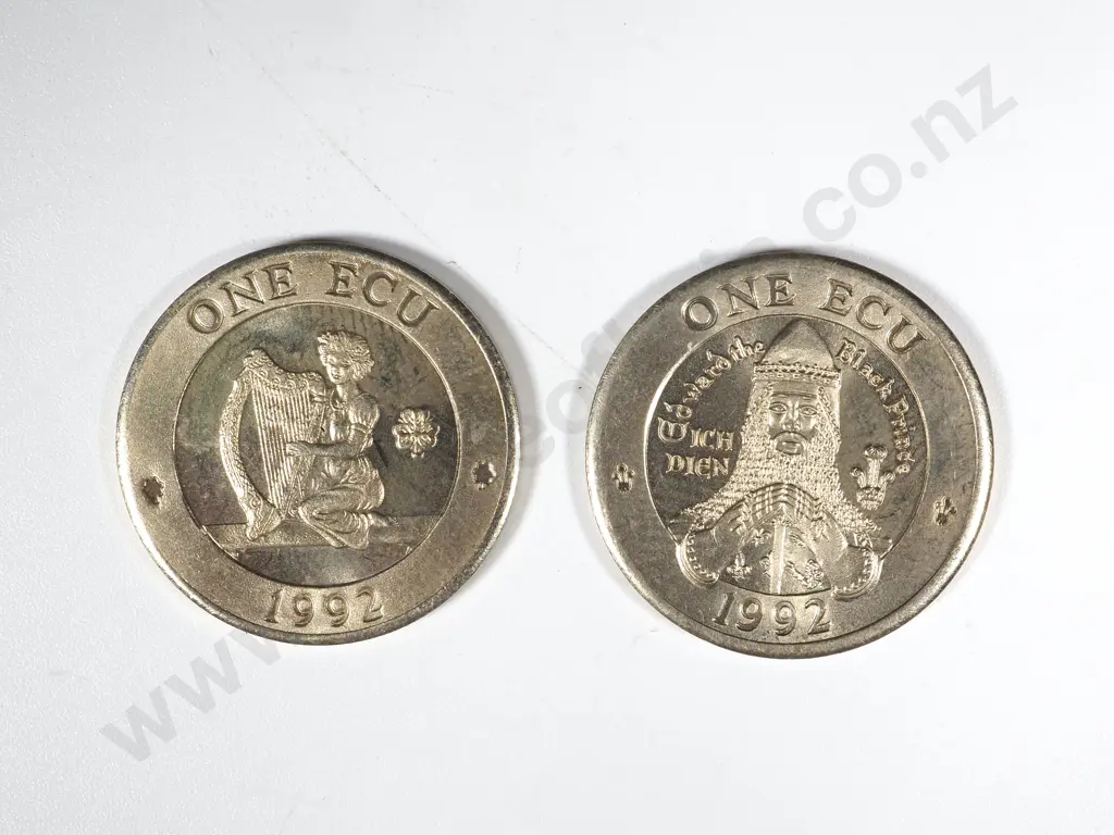 1992 Northern Ireland & Wales One ECU - UNC - Two Coins  Image 1++