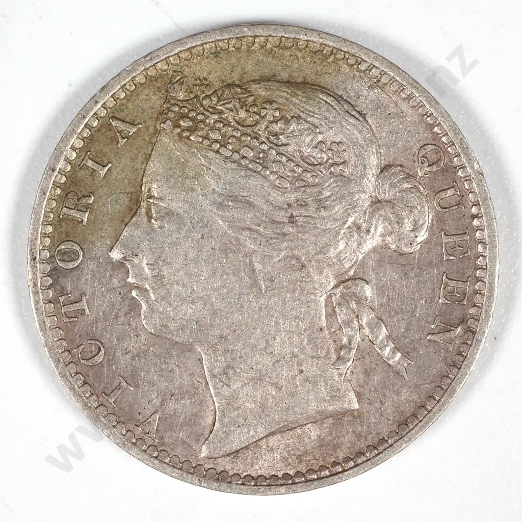 1893 Straits Settlement 10 Cent  Image 1++