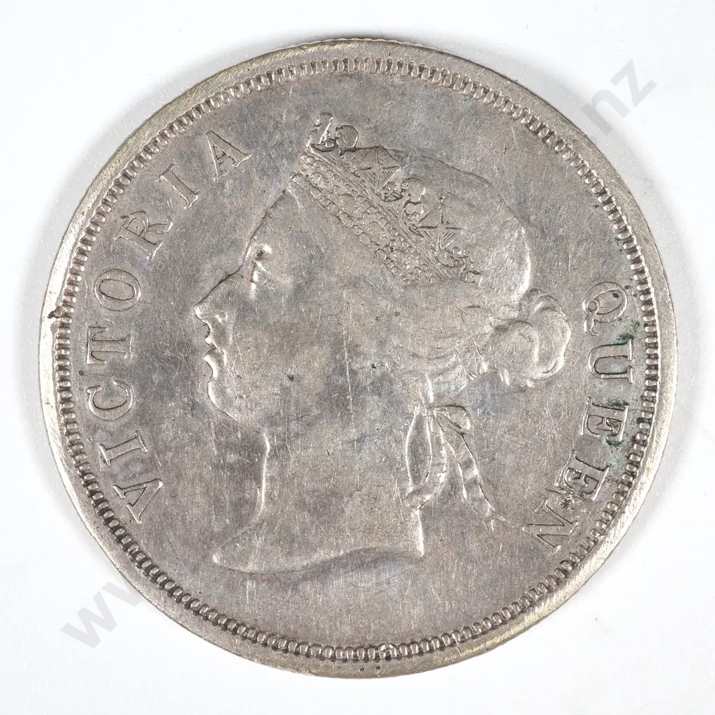 1891 Straits Settlement 50 Cent  Image 1++