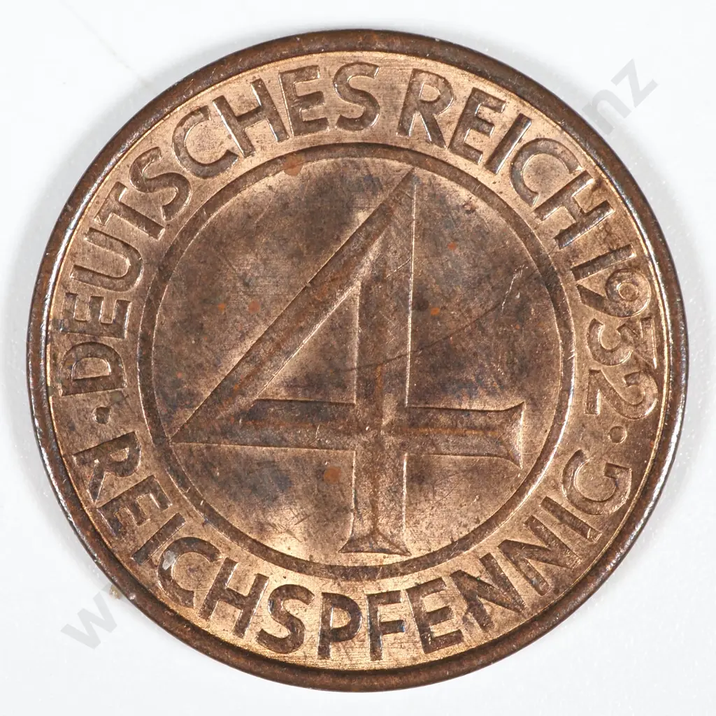1932a Germany 4 Reichspfennig  Image 1++