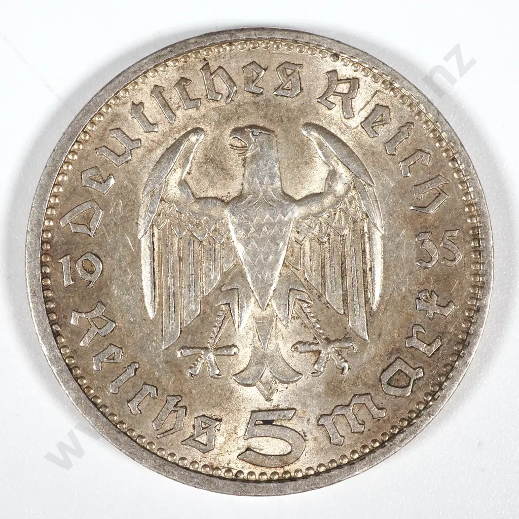 1935 A Germany Five Marks - EF Image 1++