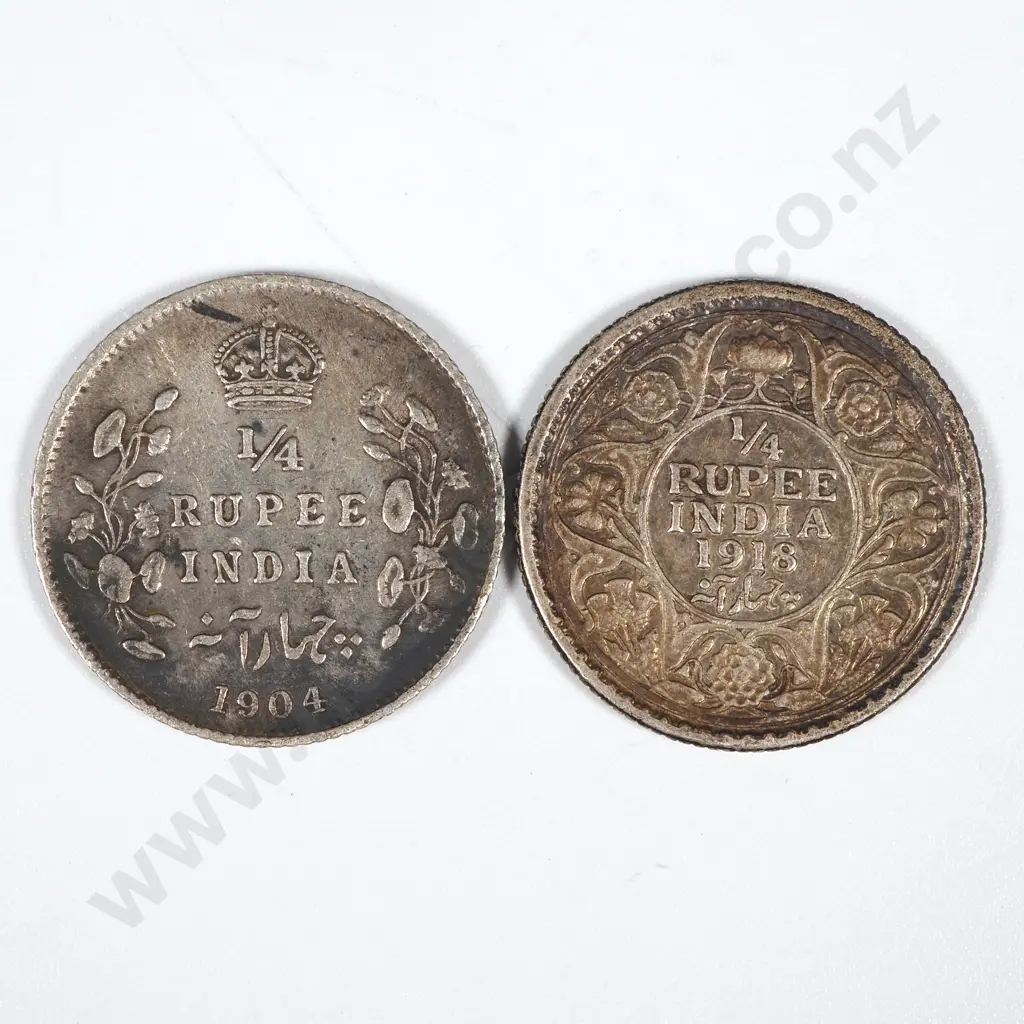 1904 / 1918 India Quarter Rupees - VF Image 1++