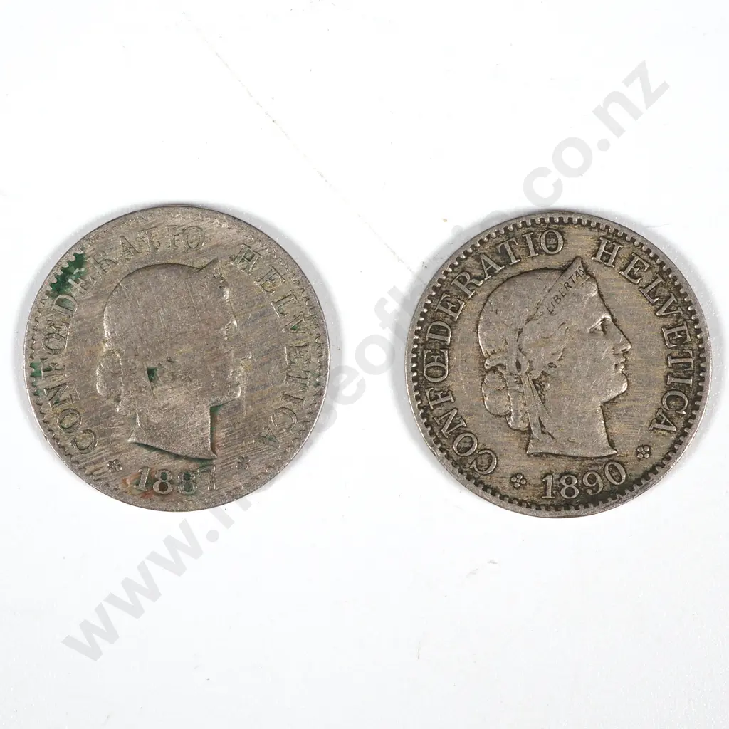 1887 /1897 Switzerland Five Rappen - Fine & Very Fine  Image 1++