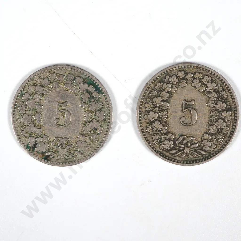 1887 /1897 Switzerland Five Rappen - Fine & Very Fine  Image 1++