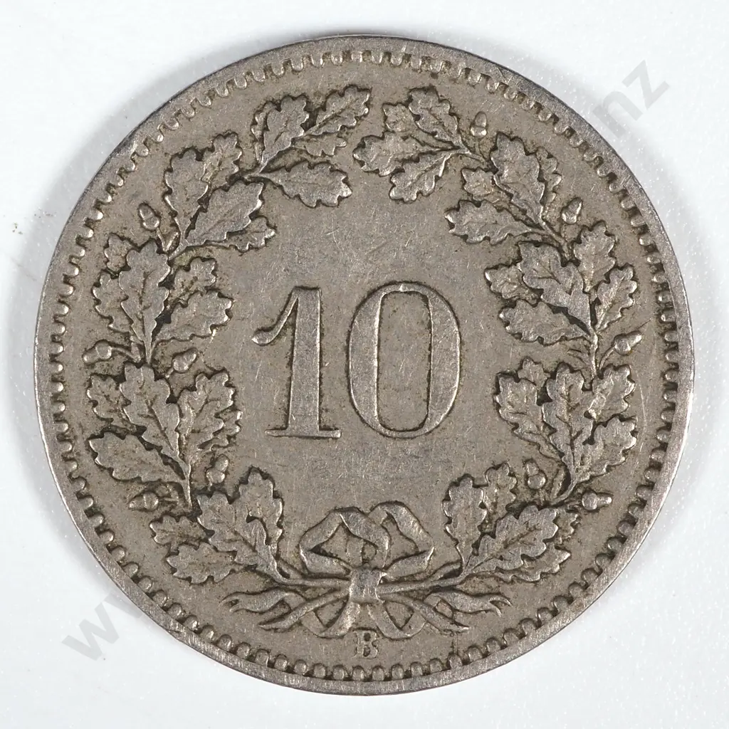 1899 Switzerland 10 Rappen - VF  Image 1++