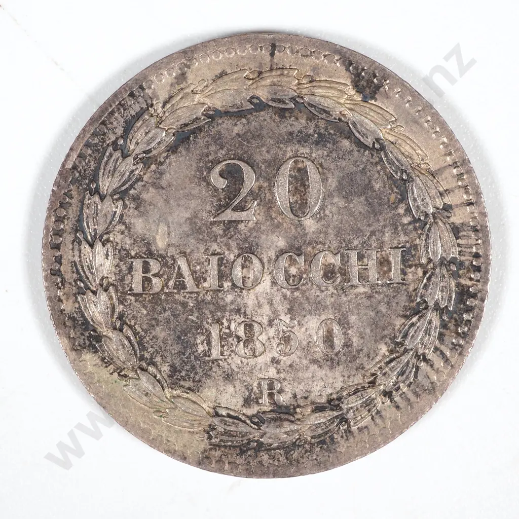 1850 Papal States IVR 20 Baiocchi  Image 1++