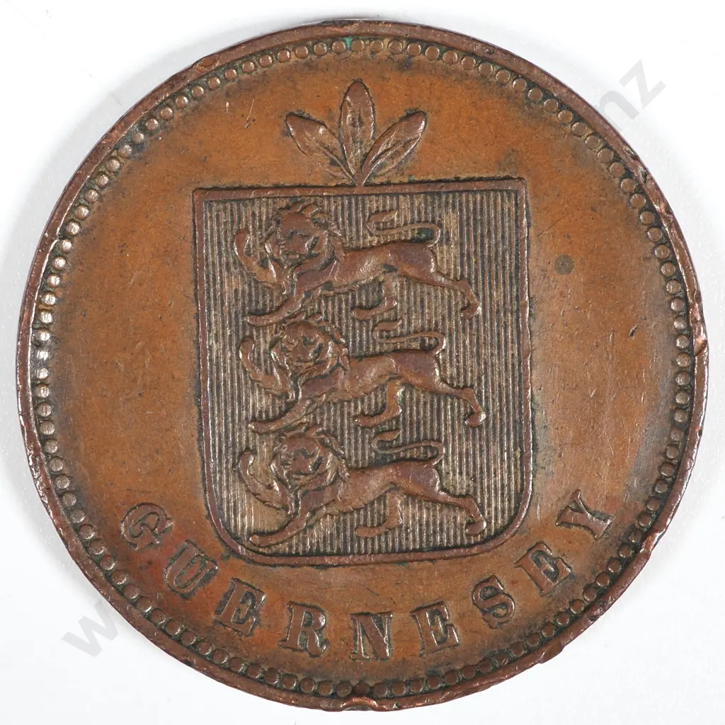 1858 Guernsey 4 Doubles  Image 1++