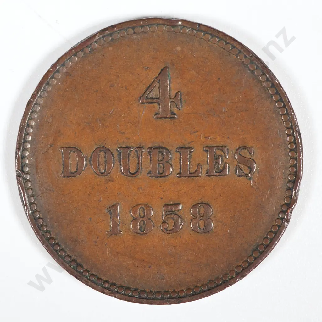 1858 Guernsey 4 Doubles  Image 1++
