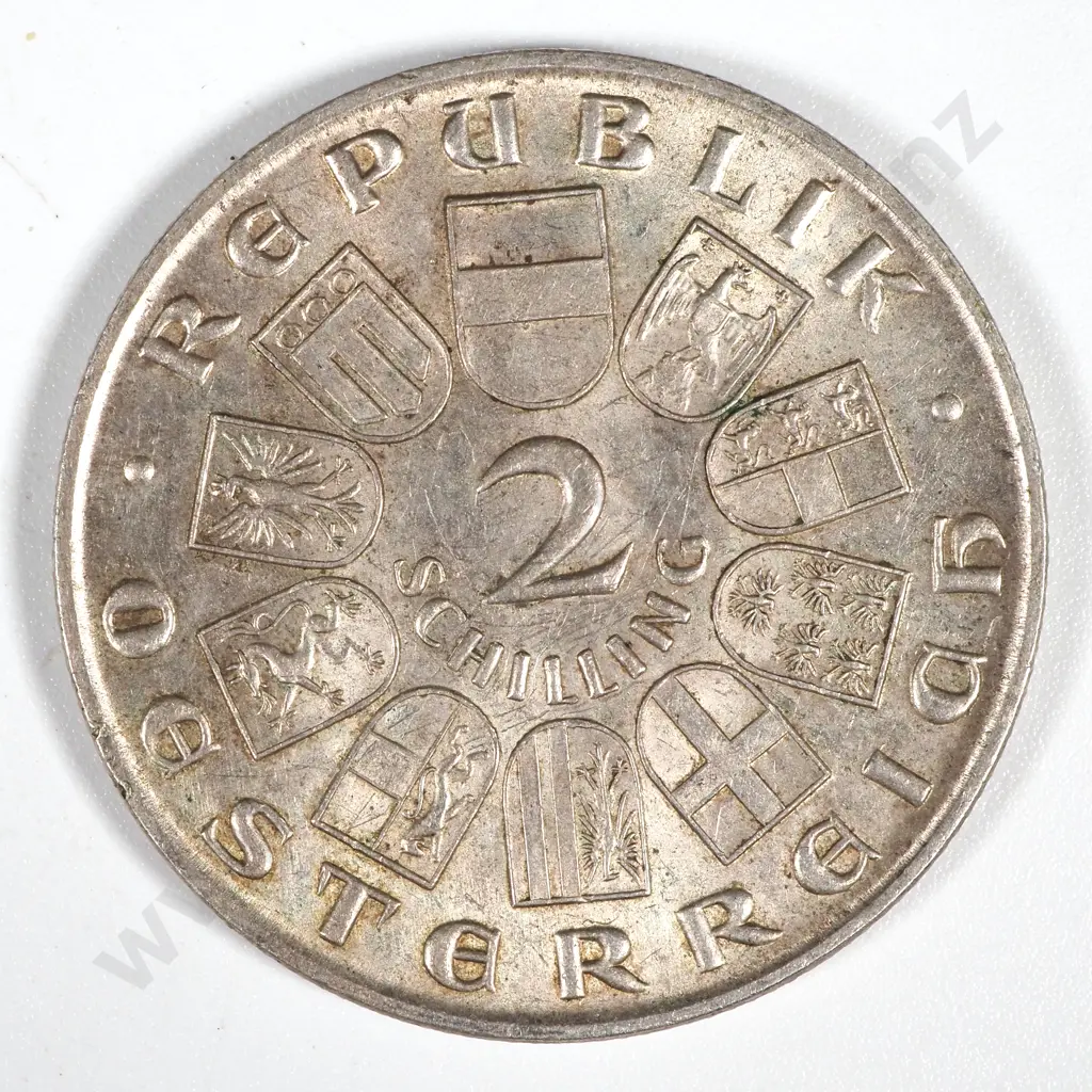 1930 Austria Silver 2 Schilling Vogelweide Image 1++