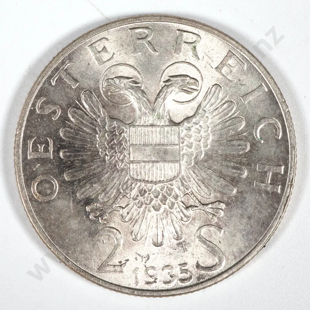 1935 Austria Silver 2 Schilling Larger  Image 1++