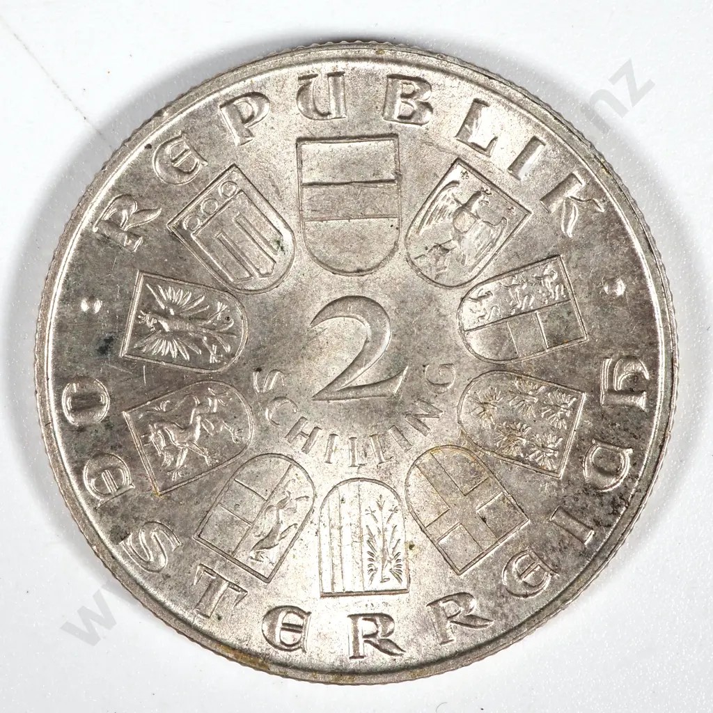 1933 Austria silver 2 Schilling - Dr Seipal Commemorative  Image 1++