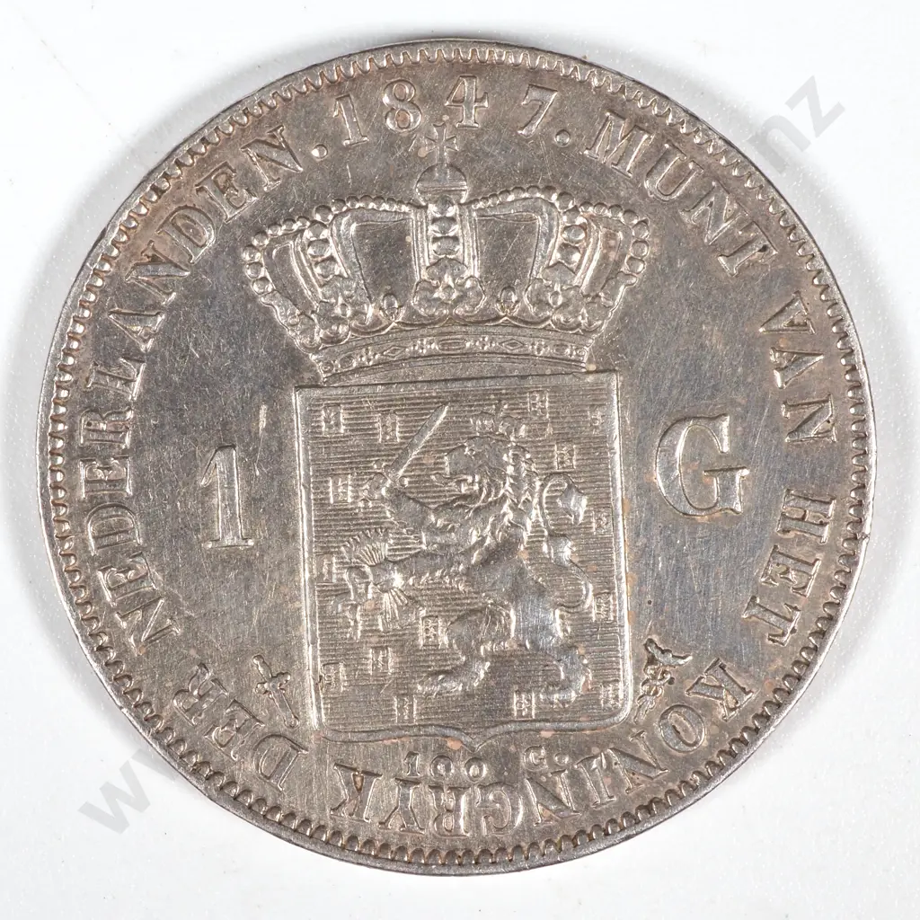 1847 Netherland 1 Guilden  Image 1++