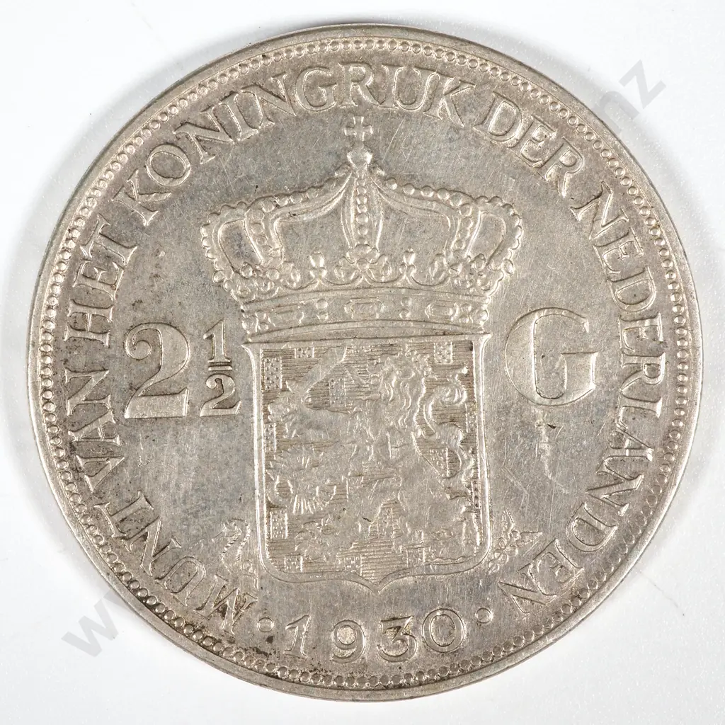1930 Netherlands Two & a Half Gulden - VF Image 1++