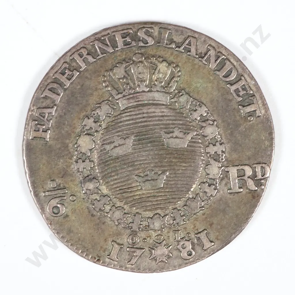 1781 Sweden 1/6 Riksdaler Image 1++