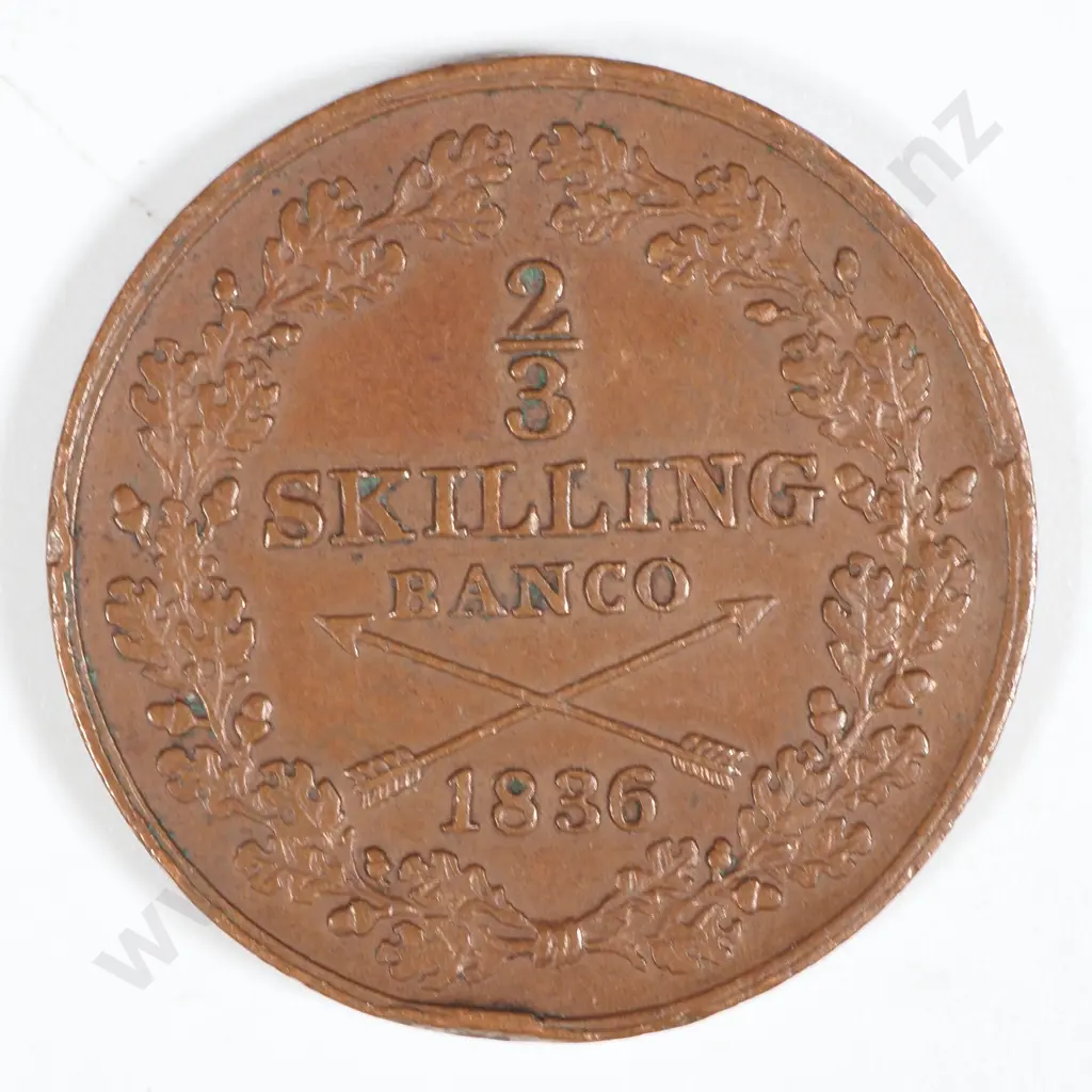 1836 Sweden 2/3 Skilling  Image 1++