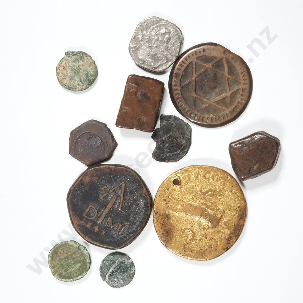 11 Unidentified Antique Coins Image 1++