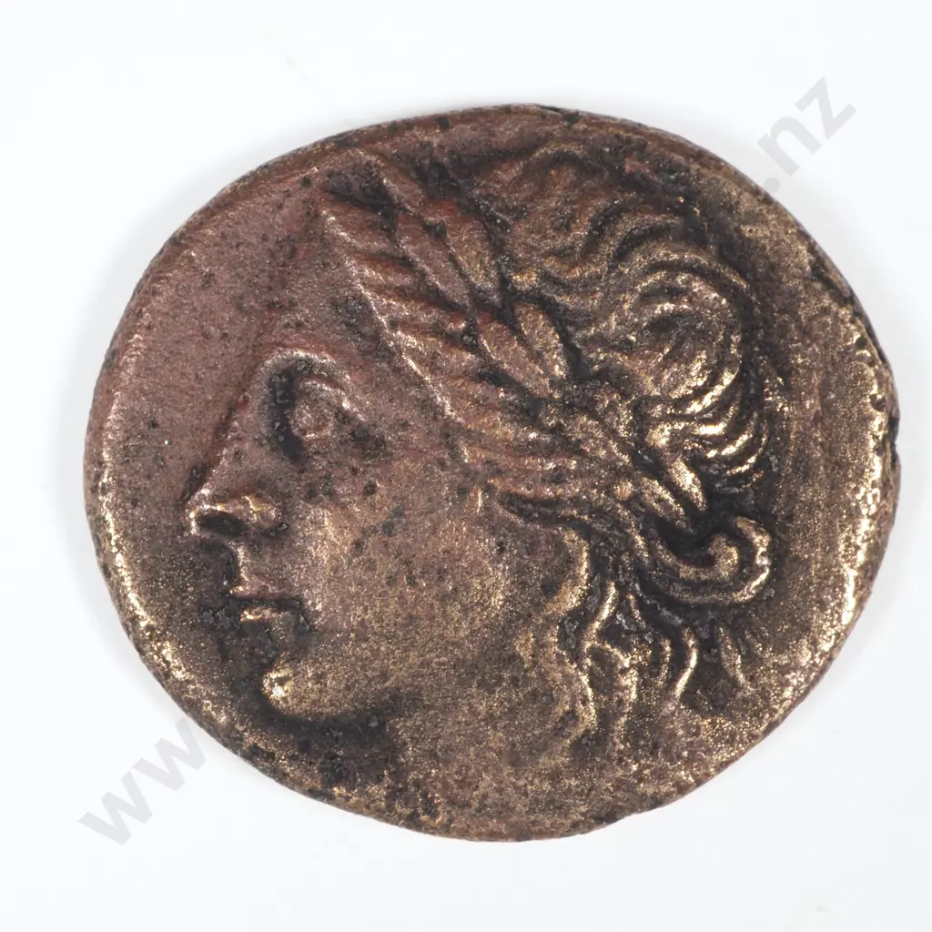 Ancient Greece Bronze Coin - Prusias I of Bithynia 228-182 BC, Obverse Apollo, Reverse Athena - 23.5-25.5mm : 10 Gram Image 1++