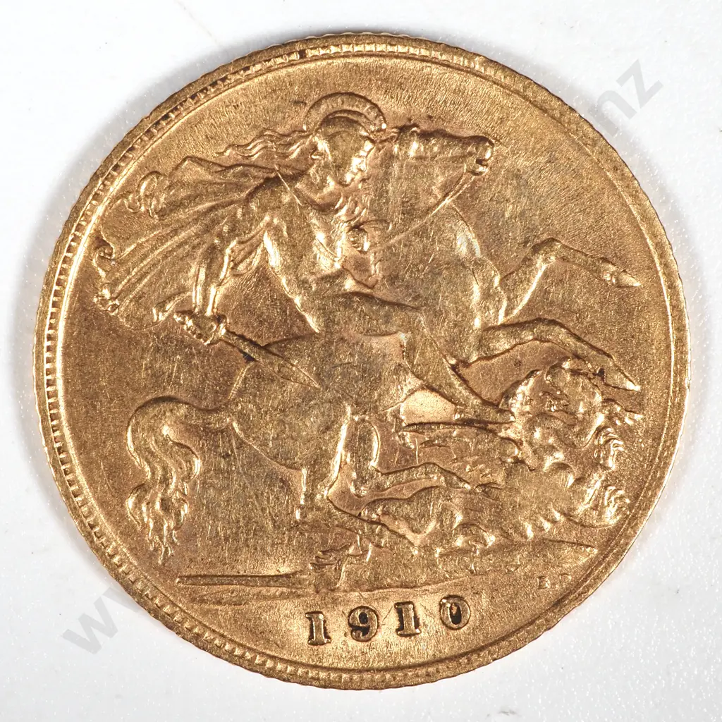 1910 United Kingdom Half Sovereign Image 1++