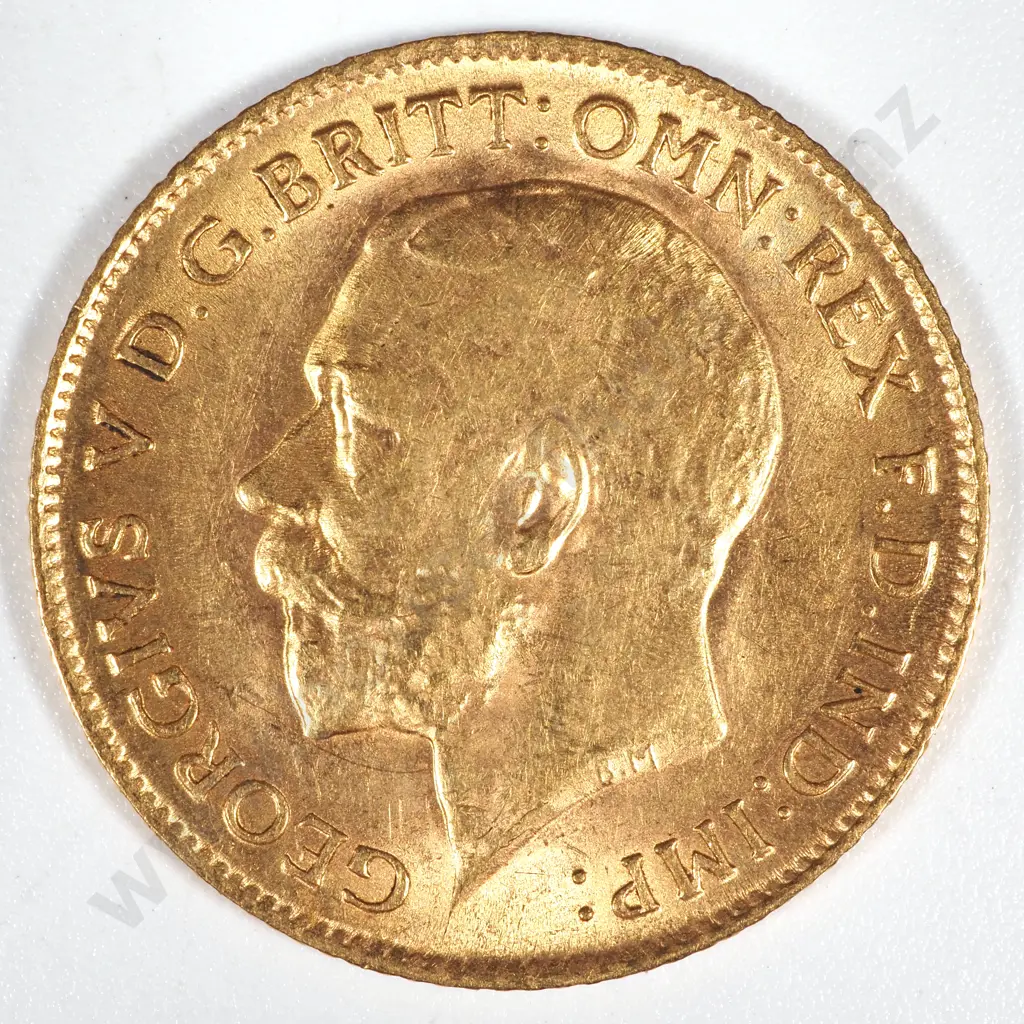 1914 United Kingdom Half Sovereign, EF Image 1++