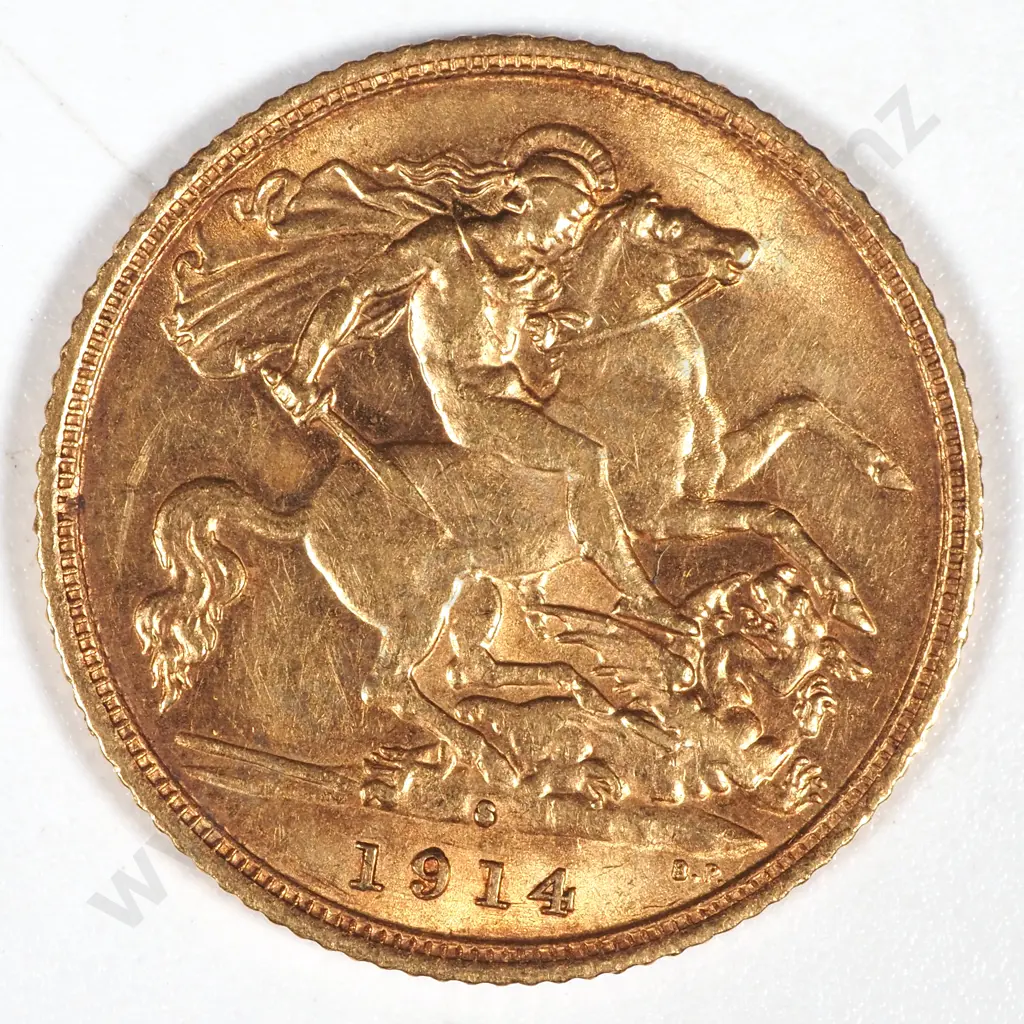 1914 S Australia Half Sovereign EF  Image 1++