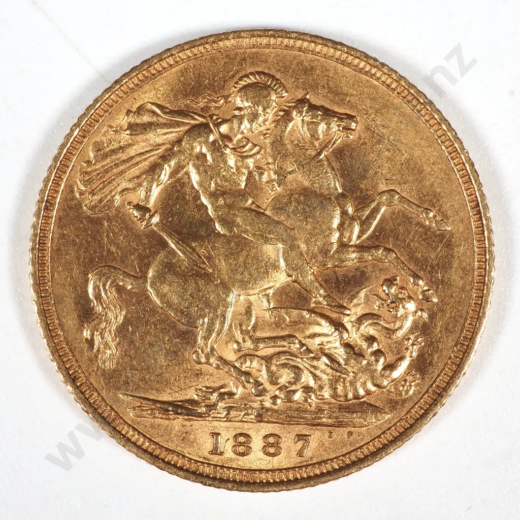 1887 Sydney Full Sovereign - VF Image 1++