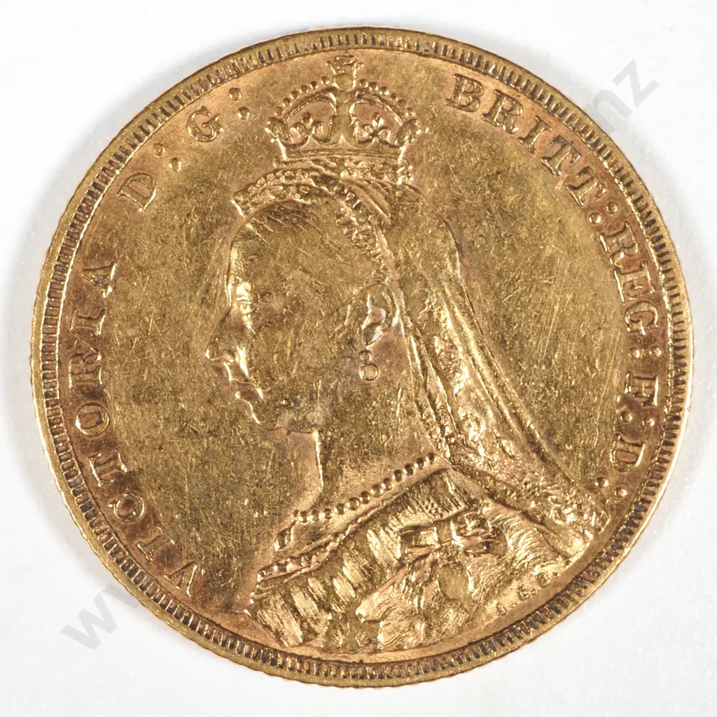 1892 M Australia Full Sovereign VF  Image 1++