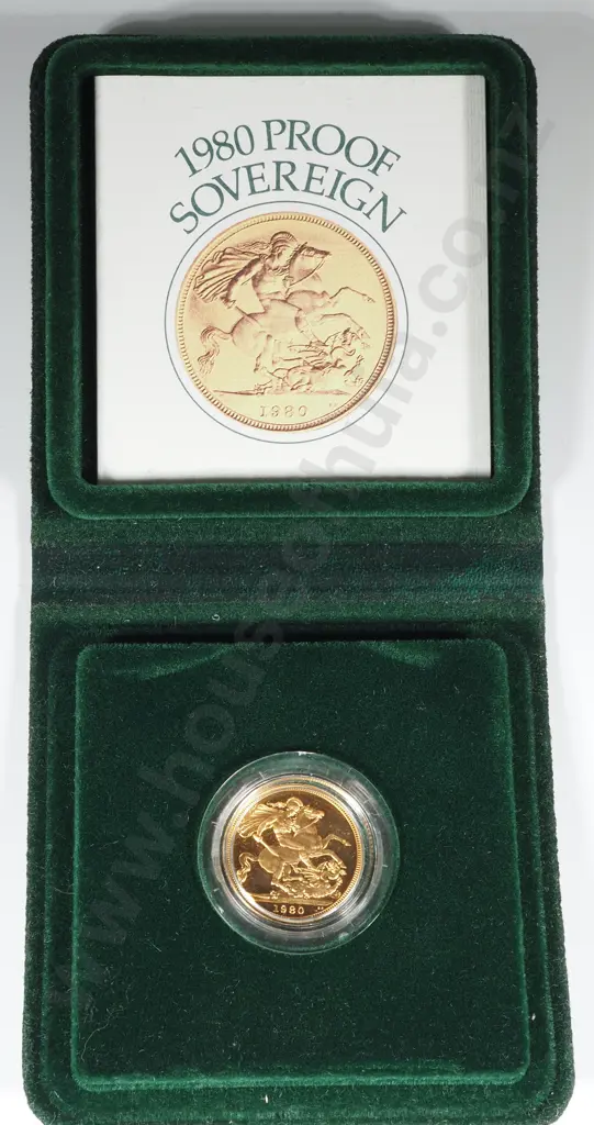 1980 United Kingdom Cased Proof Sovereign  Image 1++